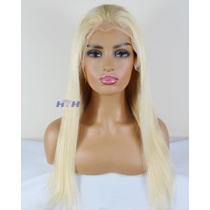 13x6 Lace Front Blonde Color Silky Straight Indian Virgin Hair 