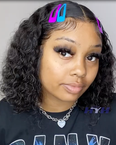 13x6 Lace Front Curly Bob Indian Virgin Hair